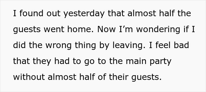 Text reflecting on guests leaving a wedding due to the tiring multi-venue plan across LA.