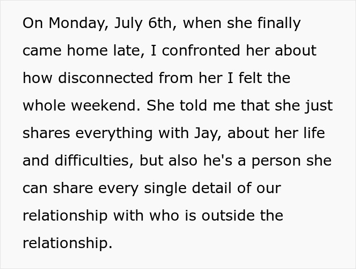 Wife's secret conversations reveal relationship details shared outside the marriage, causing distress for her husband. Wife's secret conversations reveal relationship details shared outside the marriage, causing distress for her husband.