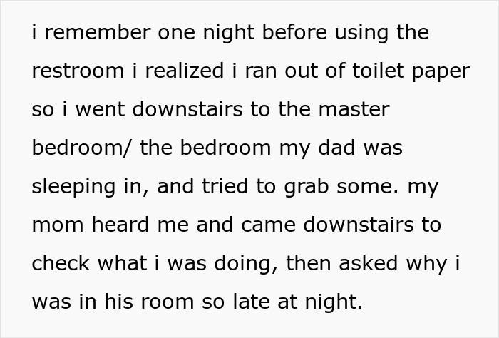 A text about a mom questioning her daughter in the dad's room, impacting their father-daughter bond. A text about a mom questioning her daughter in the dad's room, impacting their father-daughter bond.