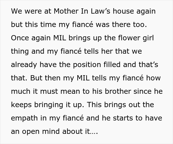Text snippet: Wedding Dispute Shows How One Small Request From The In-Laws Can Tear A Family Apart