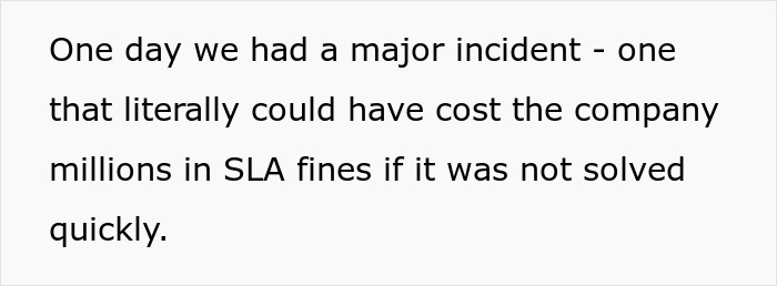 A major incident nearly costing millions, showcasing the importance of fast problem-solving against workplace bully actions. A major incident nearly costing millions, showcasing the importance of fast problem-solving against workplace bully actions.