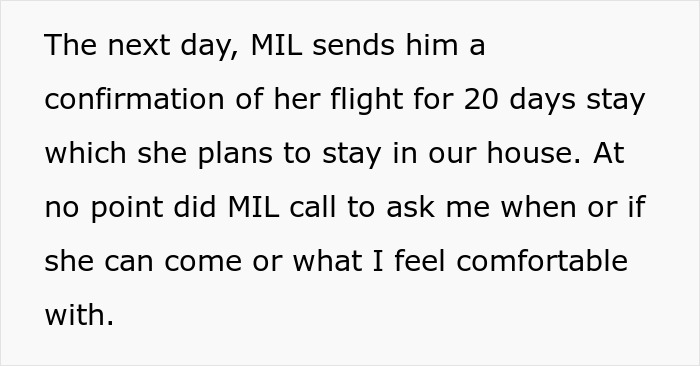 MIL Wants 20 Days With Newborn, Pregnant DIL Says Her Recovery Comes First And Cancels The Visit MIL Wants 20 Days With Newborn, Pregnant DIL Says Her Recovery Comes First And Cancels The Visit