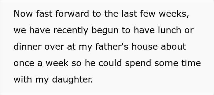 A woman suspects her father is tampering with her dessert, making her mysteriously sick.