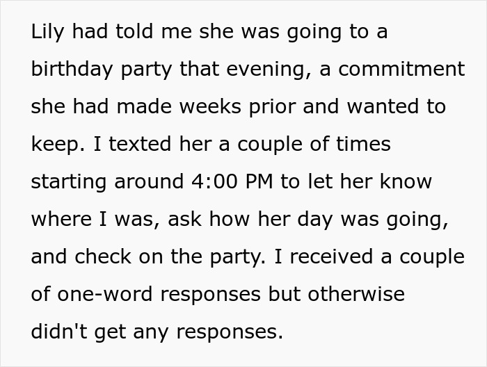 Man finds wife's secret conversations; she gives one-word responses to texts while at a birthday party, hiding conversations. Man finds wife's secret conversations; she gives one-word responses to texts while at a birthday party, hiding conversations.