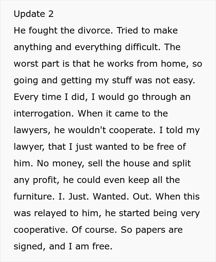 A woman finally finds freedom from her husband after his mom controlled their marriage and she files for divorce. A woman finally finds freedom from her husband after his mom controlled their marriage and she files for divorce.