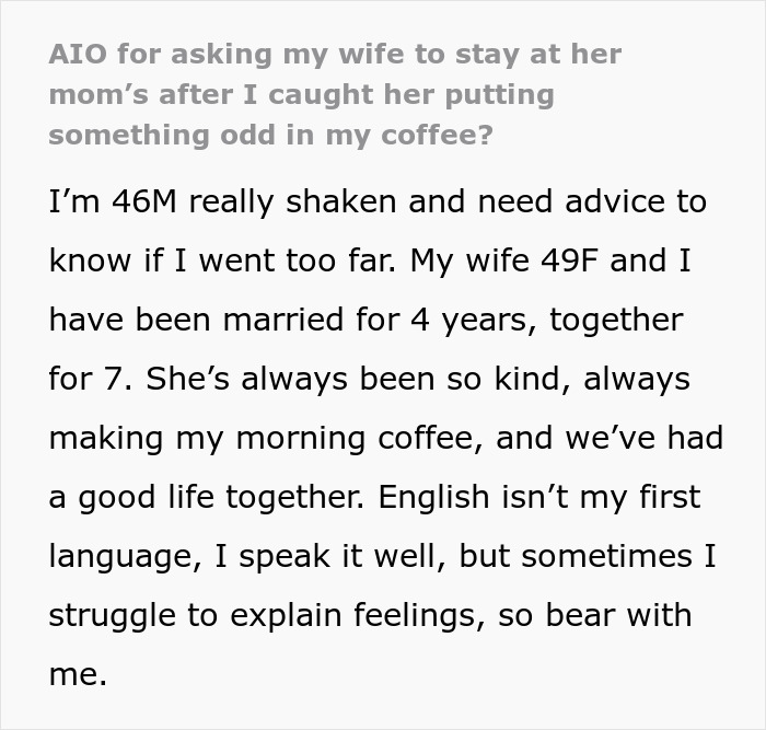 Guy Feels Sick For Weeks, Horrified As He Catches Wife Adding A Mysterious Powder To His Coffee Guy Feels Sick For Weeks, Horrified As He Catches Wife Adding A Mysterious Powder To His Coffee