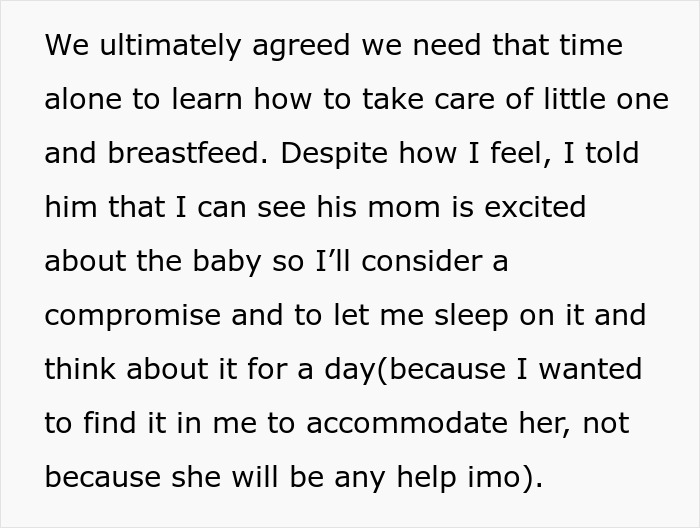 MIL Wants 20 Days With Newborn, Pregnant DIL Says Her Recovery Comes First And Cancels The Visit MIL Wants 20 Days With Newborn, Pregnant DIL Says Her Recovery Comes First And Cancels The Visit