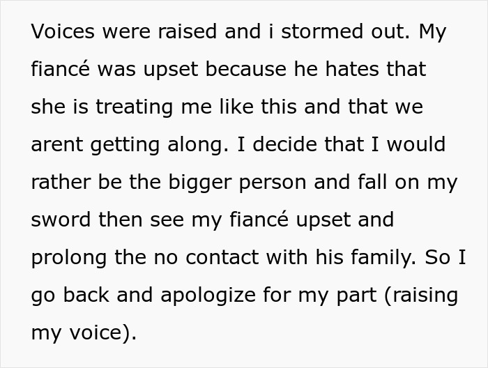 Wedding dispute shows how one small request from the in-laws can tear a family apart, involving a raised voice and apology. Wedding dispute shows how one small request from the in-laws can tear a family apart, involving a raised voice and apology.
