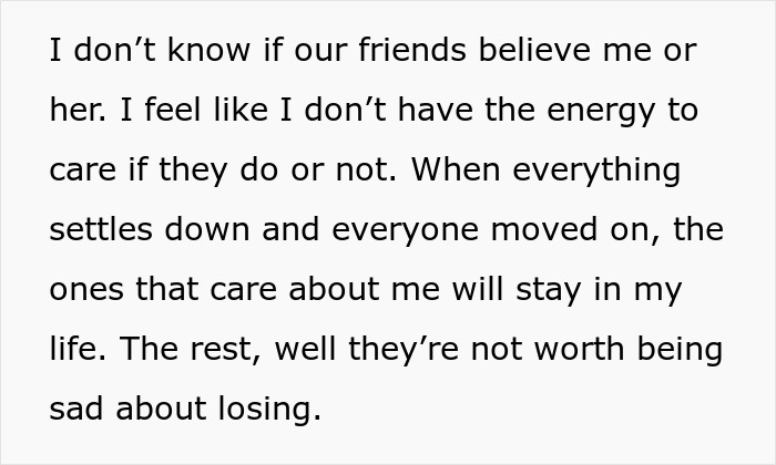 Text describing the woman's indifference to friends' beliefs about her dating her bestie's ex and moving on. Text describing the woman's indifference to friends' beliefs about her dating her bestie's ex and moving on.