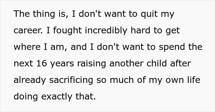 The wife expresses her reluctance to be the primary caregiver for the orphaned nephew, prioritizing her career. The wife expresses her reluctance to be the primary caregiver for the orphaned nephew, prioritizing her career.