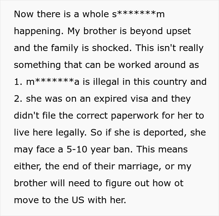 Wife's jealousy, police call, and deportation causing family shock and a potential 5-10 year ban.