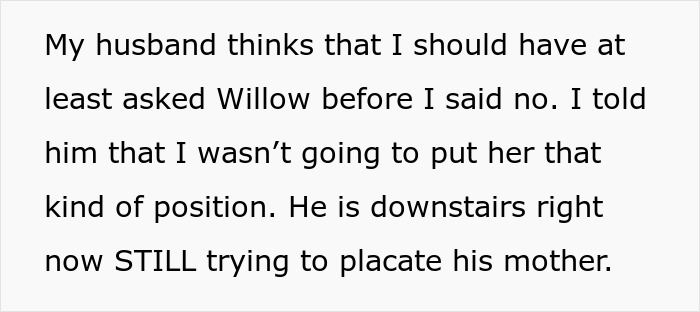 Text about a woman's husband and his mother, part of the in-laws throwing a massive tantrum over family vacation. Text about a woman's husband and his mother, part of the in-laws throwing a massive tantrum over family vacation.