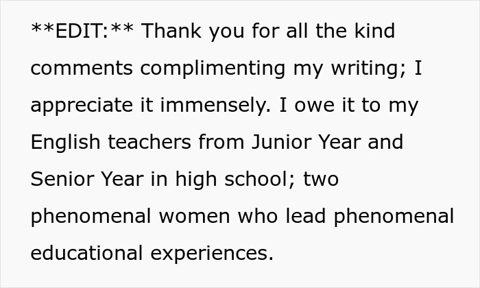 Shopper accused of having a weapon to threaten Karen: Edit thanking teachers for writing compliments.