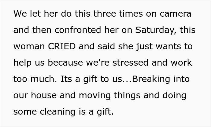 MIL Says She Sneaks Into Son’s Home To Clean, Cameras Show She Does Not Only That MIL Says She Sneaks Into Son’s Home To Clean, Cameras Show She Does Not Only That