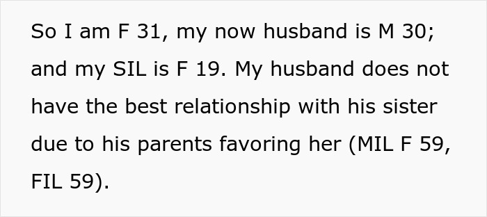 Text explaining the ages and family dynamics related to the SIL bullying the deaf cousin. Text explaining the ages and family dynamics related to the SIL bullying the deaf cousin.