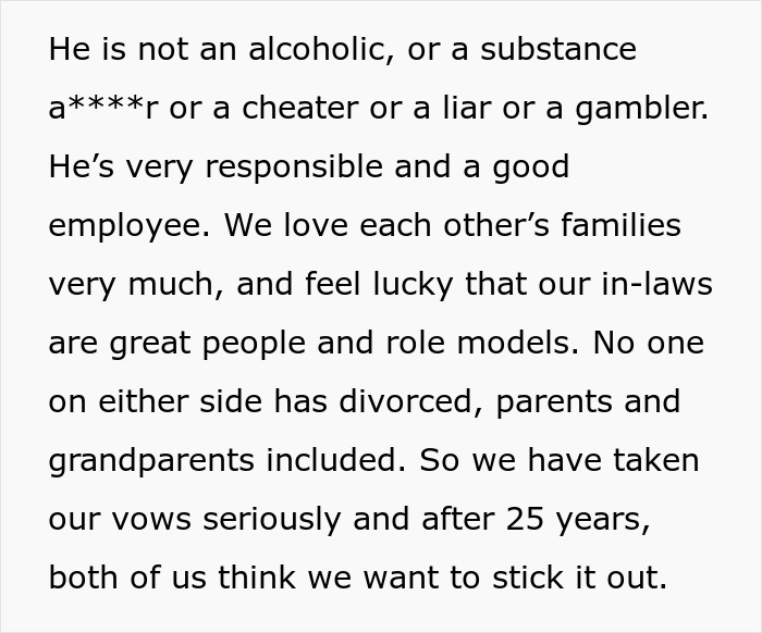 Wife says her hubby's questions put her on edge. Hubby is responsible, not an alcoholic or cheater, both committed to marriage. Wife says her hubby's questions put her on edge. Hubby is responsible, not an alcoholic or cheater, both committed to marriage.
