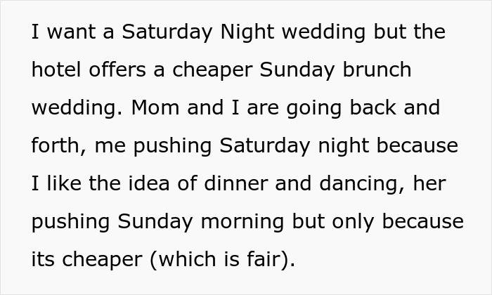 Mom Tries To Score A Free Wedding On Daughter’s Big Day, Gets Shut Down Fast By Furious Bride-To-Be Mom Tries To Score A Free Wedding On Daughter’s Big Day, Gets Shut Down Fast By Furious Bride-To-Be