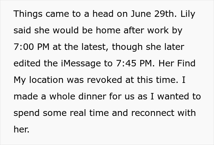 Man finds wife's secret conversations after she changed plans and revoked location, leaving him to suspect secret conversations. Man finds wife's secret conversations after she changed plans and revoked location, leaving him to suspect secret conversations.