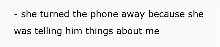A screenshot where a wife describes turning her phone away during secret conversations with another guy. A screenshot where a wife describes turning her phone away during secret conversations with another guy.