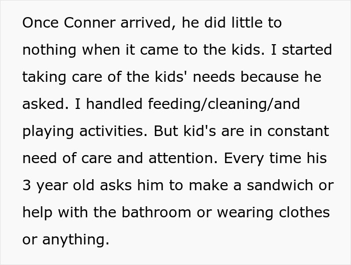 Screenshot of text discussing a grieving guy and his WFH job, explaining how he started treating it like a babysitting service. Screenshot of text discussing a grieving guy and his WFH job, explaining how he started treating it like a babysitting service.