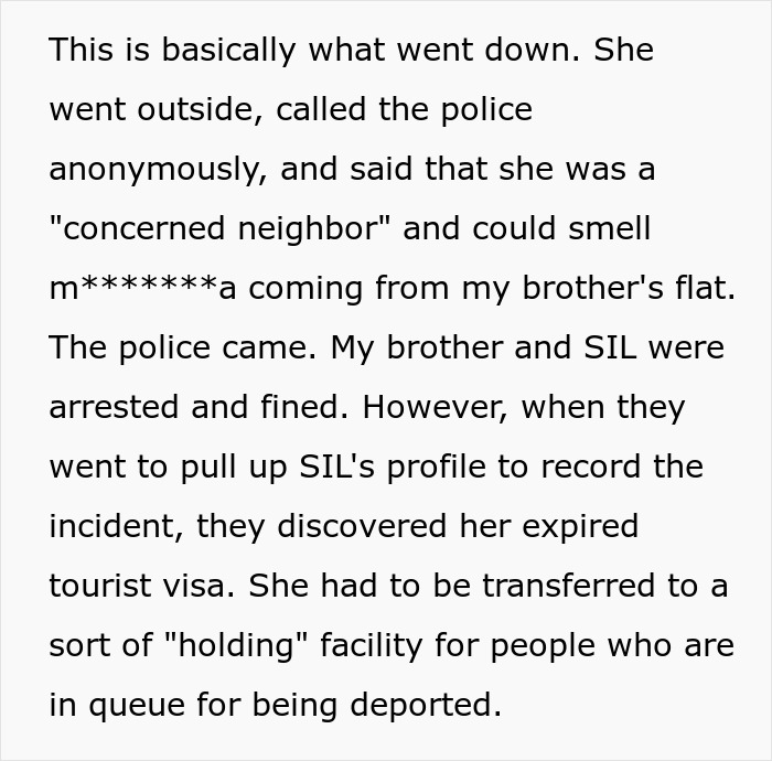 Wife's jealousy escalating to a police call leading to deportation for an expired tourist visa.