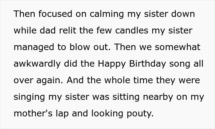 Text about a spoiled sister being calmed down after a tantrum, showcasing a brother's nightmare with an enabling mom. Text about a spoiled sister being calmed down after a tantrum, showcasing a brother's nightmare with an enabling mom.