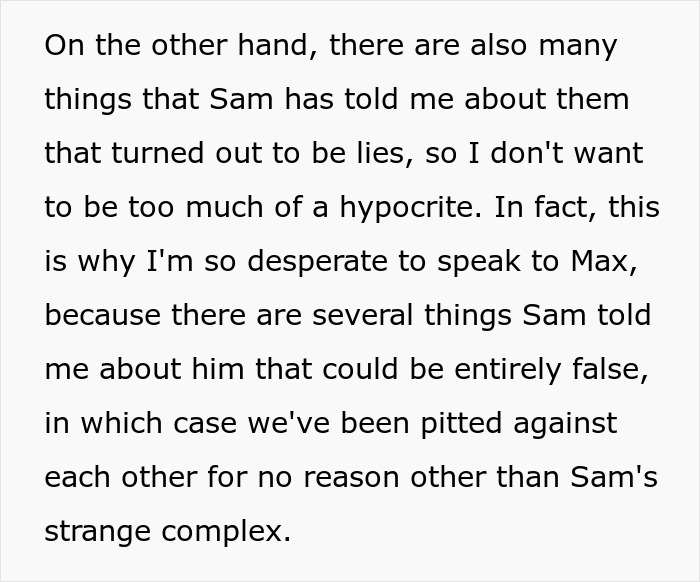 Text explaining how friends were played against each other through lies, highlighting the ex-girlfriend's receipts. Text explaining how friends were played against each other through lies, highlighting the ex-girlfriend's receipts.