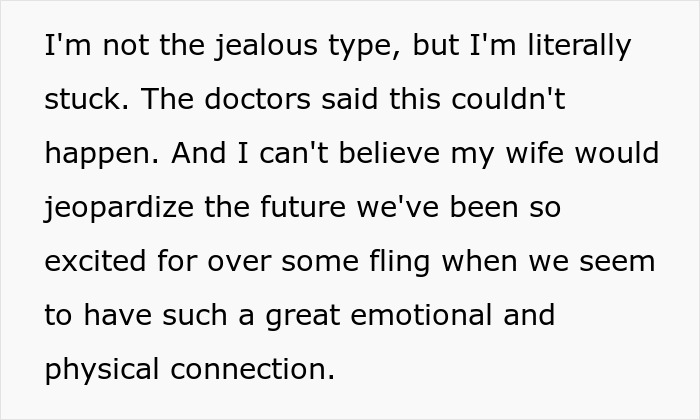 Husband Starts Questioning Everything After Wife Announces Pregnancy: “This Shouldn’t Be Possible” Husband Starts Questioning Everything After Wife Announces Pregnancy: “This Shouldn’t Be Possible”
