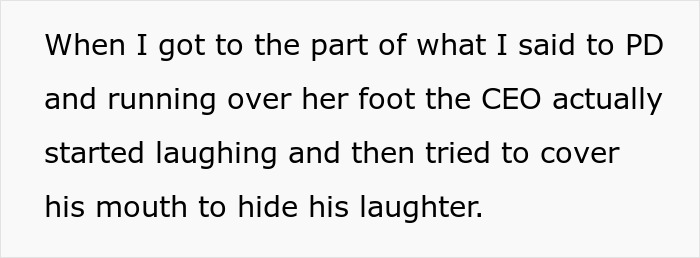 ER nurse runs over a Karen's foot, saving a patient; the CEO laughs upon hearing the nurse ran over Karen's foot. ER nurse runs over a Karen's foot, saving a patient; the CEO laughs upon hearing the nurse ran over Karen's foot.