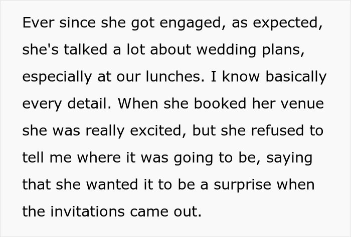 Woman Thinks She’s Found A Bestie At Work, Her Wedding Invite List Reveals She’s Just A Coworker Woman Thinks She’s Found A Bestie At Work, Her Wedding Invite List Reveals She’s Just A Coworker
