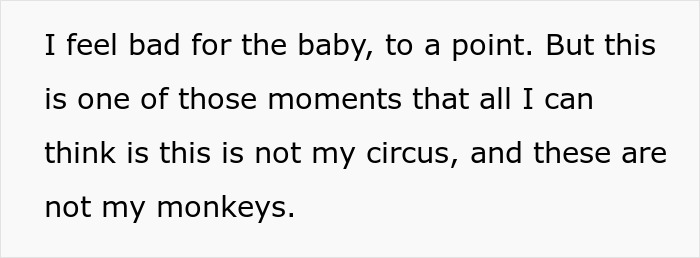 The woman feels bad for the baby but reiterates that she won't help her half-sister after infertility taunts.