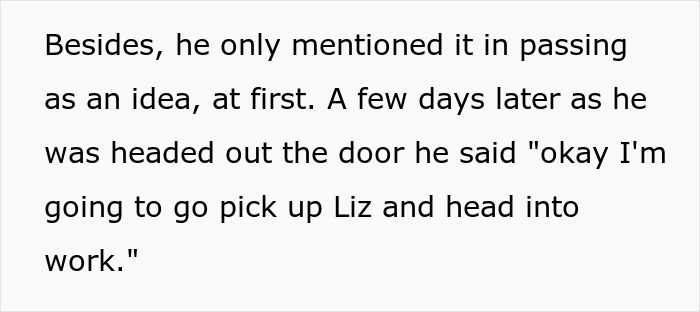 GF is fine with BF having female friends, but BF casually mentioned picking up coworker Liz for work.