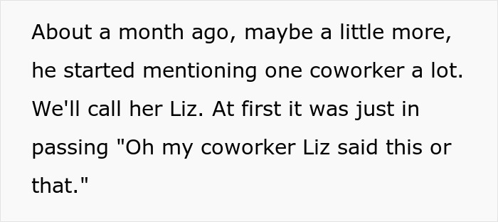A screenshot from an article about a GF being fine with BF having female friends, coworker taking up his time.