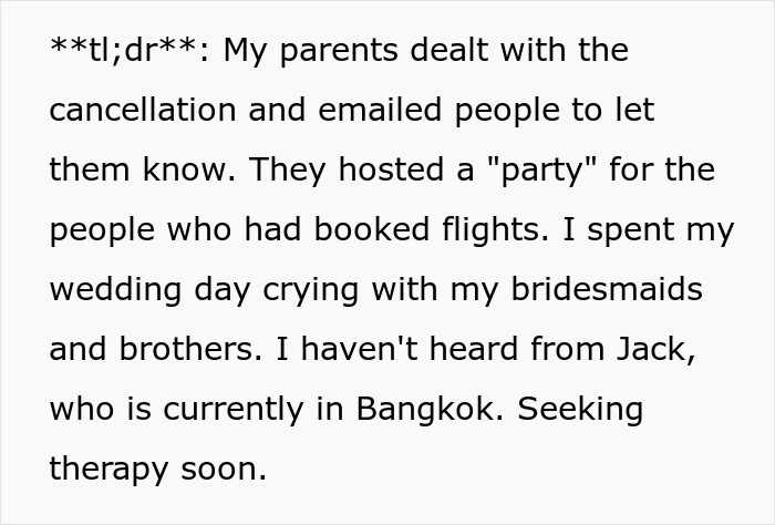 Man Leaves Fiancée Days Before Wedding With A One-Way Ticket And Barely Any Explanation Man Leaves Fiancée Days Before Wedding With A One-Way Ticket And Barely Any Explanation