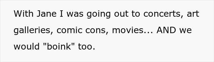 A screenshot of a text about an open marriage, where a husband describes going on dates with another woman. A screenshot of a text about an open marriage, where a husband describes going on dates with another woman.