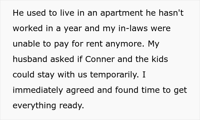 Screenshot of text detailing a grieving guy moving in with his bro and SIL, describing temporary living arrangements for kids. Screenshot of text detailing a grieving guy moving in with his bro and SIL, describing temporary living arrangements for kids.