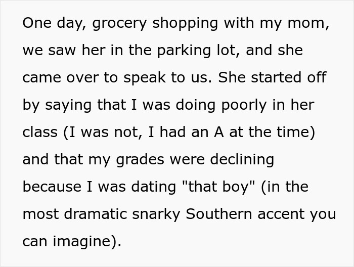 Woman Runs Into Insufferable Highschool Teacher 20 Years Later And Gets Proof That Karma Really Exists Woman Runs Into Insufferable Highschool Teacher 20 Years Later And Gets Proof That Karma Really Exists