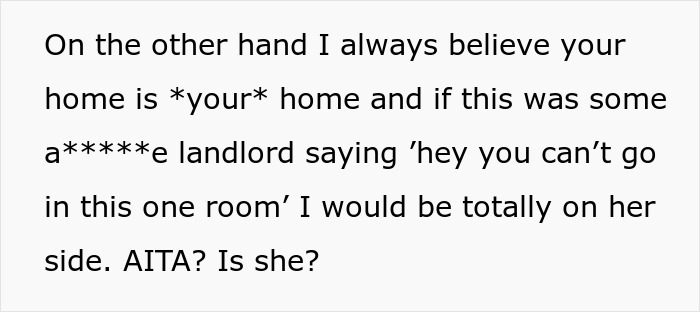 A screenshot of a forum post discussing a woman's entitlement in a guy's house and setting boundaries.