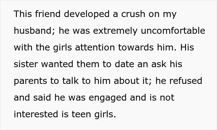 Text describing a friend's crush on the husband, leading to potential SIL issues at the wedding. Text describing a friend's crush on the husband, leading to potential SIL issues at the wedding.
