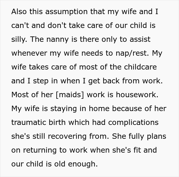 Man Thinks He’s In The Right Just Because He Pays His Nanny More, Internet Gives Him A Reality Check Man Thinks He’s In The Right Just Because He Pays His Nanny More, Internet Gives Him A Reality Check