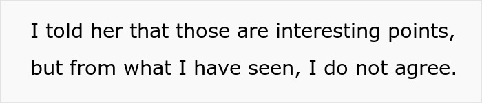 Text from a husband expressing disagreement with his wife's criminal trial theory.