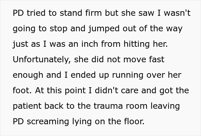 ER nurse runs over Karen's foot, saving patient. A nurse runs over a foot while moving a patient, leaving a Karen screaming. ER nurse runs over Karen's foot, saving patient. A nurse runs over a foot while moving a patient, leaving a Karen screaming.