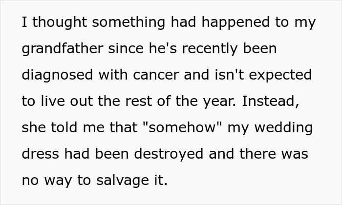 MIL Destroys Bride's Dress Hours Before The Wedding, The Reason Leaves The Whole Family In Tears MIL Destroys Bride's Dress Hours Before The Wedding, The Reason Leaves The Whole Family In Tears
