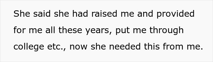 Text snippet: She said she had raised me and provided for me all these years... now she needed this from me. A woman regrets kidney donation. Text snippet: She said she had raised me and provided for me all these years... now she needed this from me. A woman regrets kidney donation.