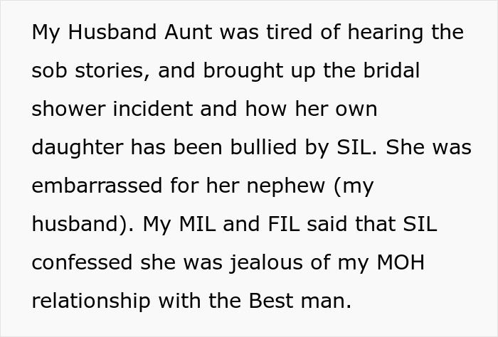 A screenshot showing text about SIL bullying, a bride's deaf cousin, and destroyed hearing aids at a wedding. A screenshot showing text about SIL bullying, a bride's deaf cousin, and destroyed hearing aids at a wedding.