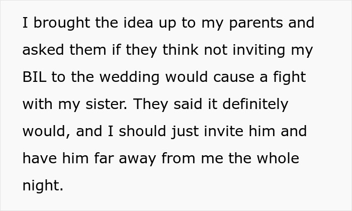A woman struggles with family's protection of her toxic BIL, contemplating wedding invitations. A woman struggles with family's protection of her toxic BIL, contemplating wedding invitations.
