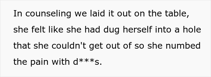 Poly wife reveals in counseling she used substances to numb pain from her secret boyfriend. Poly wife reveals in counseling she used substances to numb pain from her secret boyfriend.