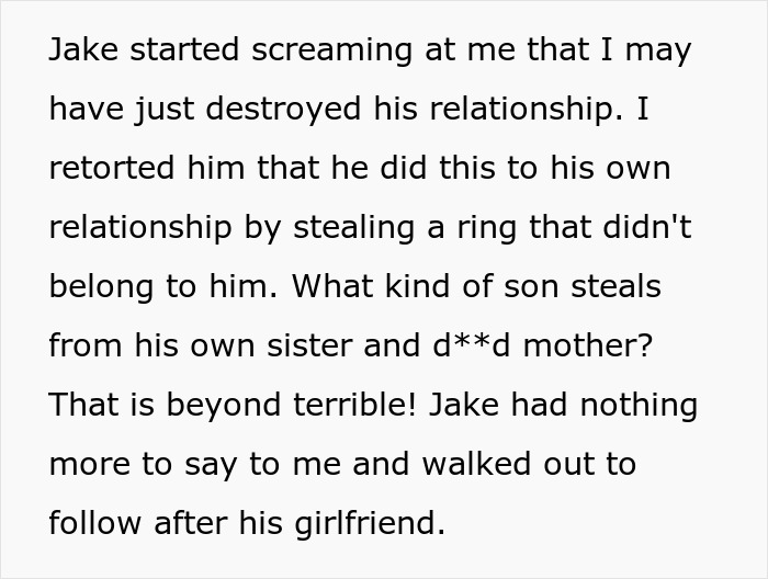 Son, Jake, screams at his dad after stealing a family heirloom for a proposal, accusing him of ruining his life. Son, Jake, screams at his dad after stealing a family heirloom for a proposal, accusing him of ruining his life.