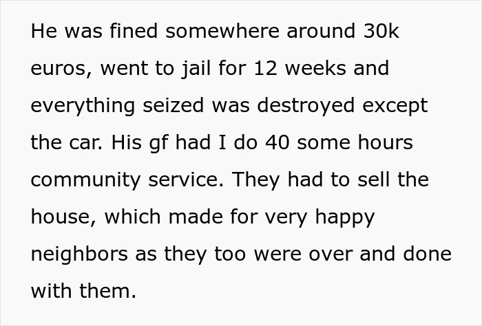 Text revealing the fines and jail time for the rude neighbor who blasted radio nightly, disturbing new parents, due to his illegal antenna. Text revealing the fines and jail time for the rude neighbor who blasted radio nightly, disturbing new parents, due to his illegal antenna.