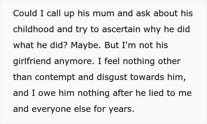 Ex-girlfriend sending receipts about a man playing friends against each other. Text about contempt and disgust. Ex-girlfriend sending receipts about a man playing friends against each other. Text about contempt and disgust.